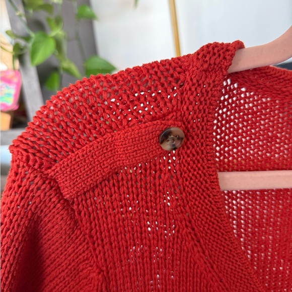 Like New Talbots Reddish Orange Women's Cardigan Sweater 100% cotton 🌱 - Picture 6 of 6